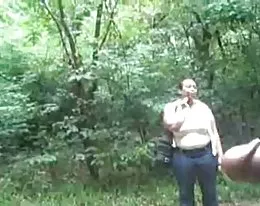 outdoor black wanks in front of woman