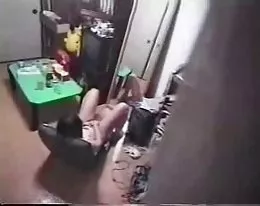 Sister spied through window. Watch her fingering