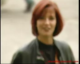 Shy redhead MILF shows tits after long discussion on street