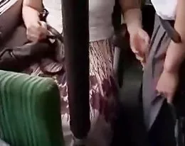 Woman grope a man bus