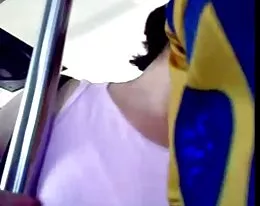 Groping at big tits!