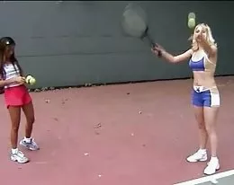 Girls in Love - Katie and Sabrine in Lesbian Tennis Lesson