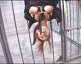 japanese- tied up -wax play-dildo-nose clip-clothes pegs- tied upside down...BMW