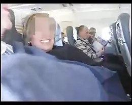 Spanish couple crazy handjob in a plane (amazing)