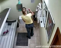 Czech Teen in Public Solarium