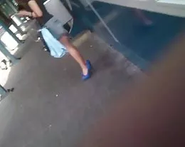 Upskirt Escalator 7 - Upskirt Sexy Brunnette Model