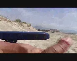 Flashing cock to  granny in the  beach