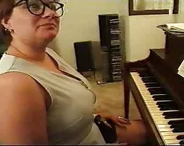 Chubby Mature Plays Piano...F70