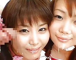 two japanese cuties bukkake