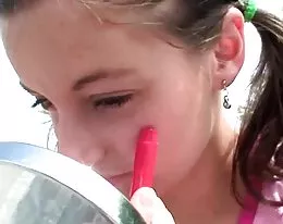 Outdoor hairy pussy petite takes anal