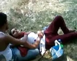 Indian couples in park