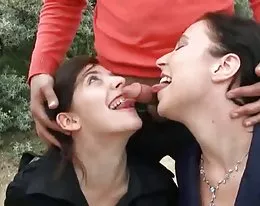 Daphnee Lecerf &amp; Tara fucked in dunes A75