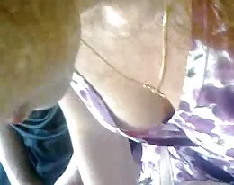 Downblouse russian ginger in bus