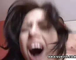 Stunning amateur girlfriend ass fucked with creampie