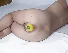 Elmer wife extreme huge yellow pepper in'n'out the ass