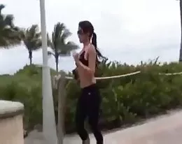 Abella At The Beach Talked Into Sex