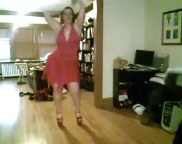 Big Breasted amateur dancing and teasing topless