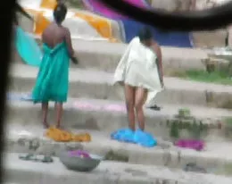 Indian Aunty bath in River 3
