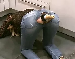 Anal Champagne Bottle Insertion