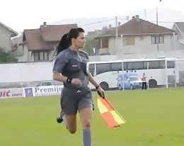 Beautiful female linesman