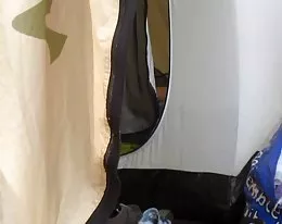 walk in camping and oops, nice surprise to see a nude woman