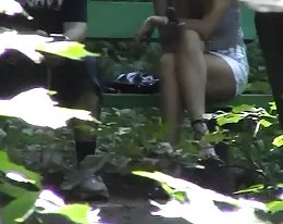 Voyeur 20 in the woods, no panties, only 4 Voyeurs  (MrNo)