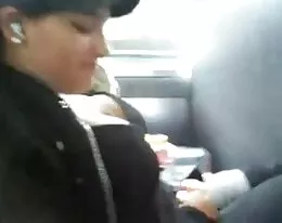 huge bouncing tits on bus, filmed by laughing gf