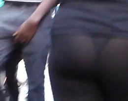 see thru black leggings nice ass