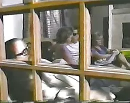 The bride and groom at home mom and dad