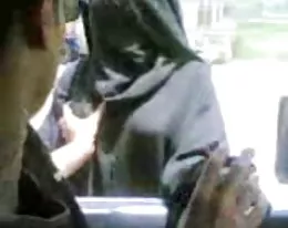 Arabic man gave her money to play in her tits in the street