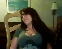 Hacked webcam - masturbating through clothes